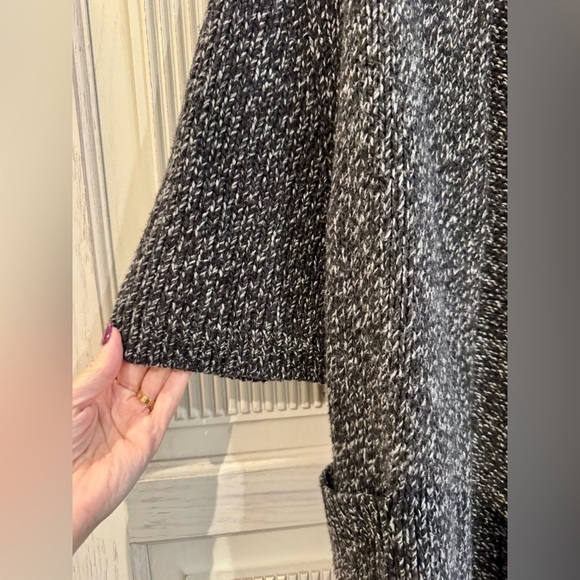 THEORY Womens Gray Chunky Knit Long Shawl Cardigan Sweater Wool/Cashmere Blend M - Picture 3 of 14
